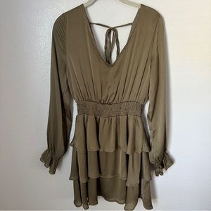 Olive green mini dress size M